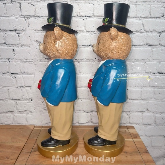 Ralph Lauren Inspired Teddy Bear Figurine Set of 2 - Picture 6 of 6